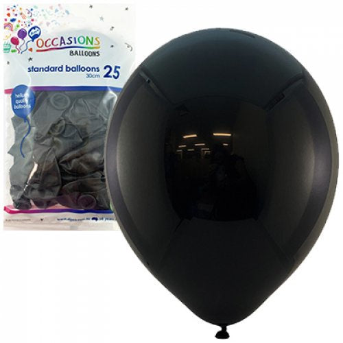 Black 30cm Balloons P25