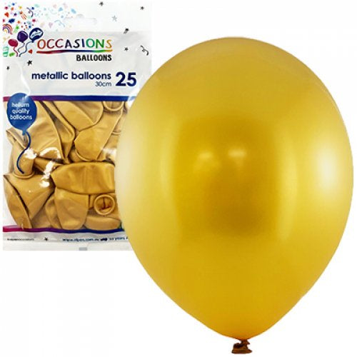 Metallic Gold 30cm Balloons P25