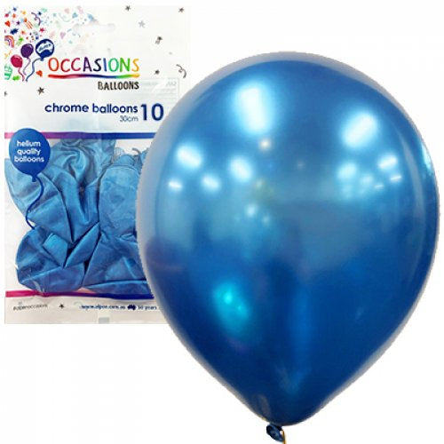 Chrome Blue 30cm Balloons P10