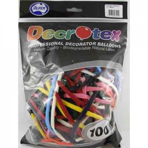 Assorted Colour Modelling Latex Balloons Pack of 100