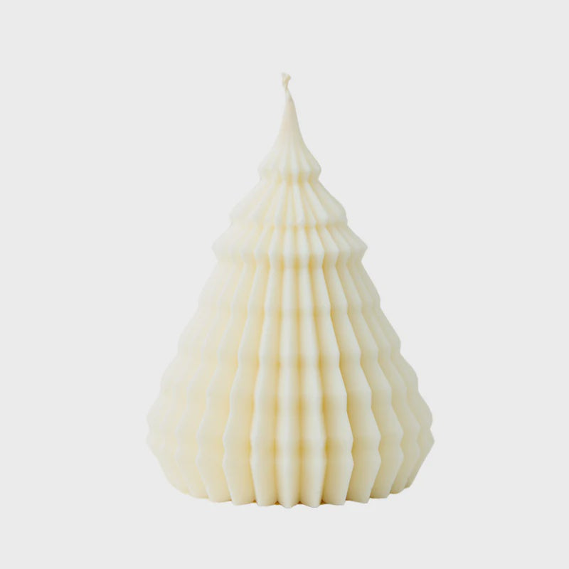 Christmas Traditional Tree Candle - White