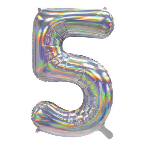 Iridescent Number 5 Supershape Foil Balloon