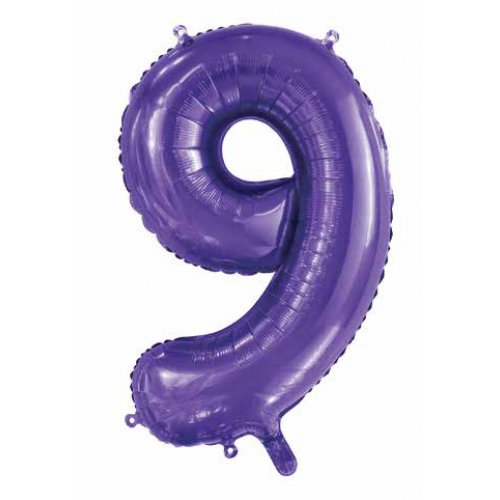 Purple Number 9 Supershape Foil Balloon