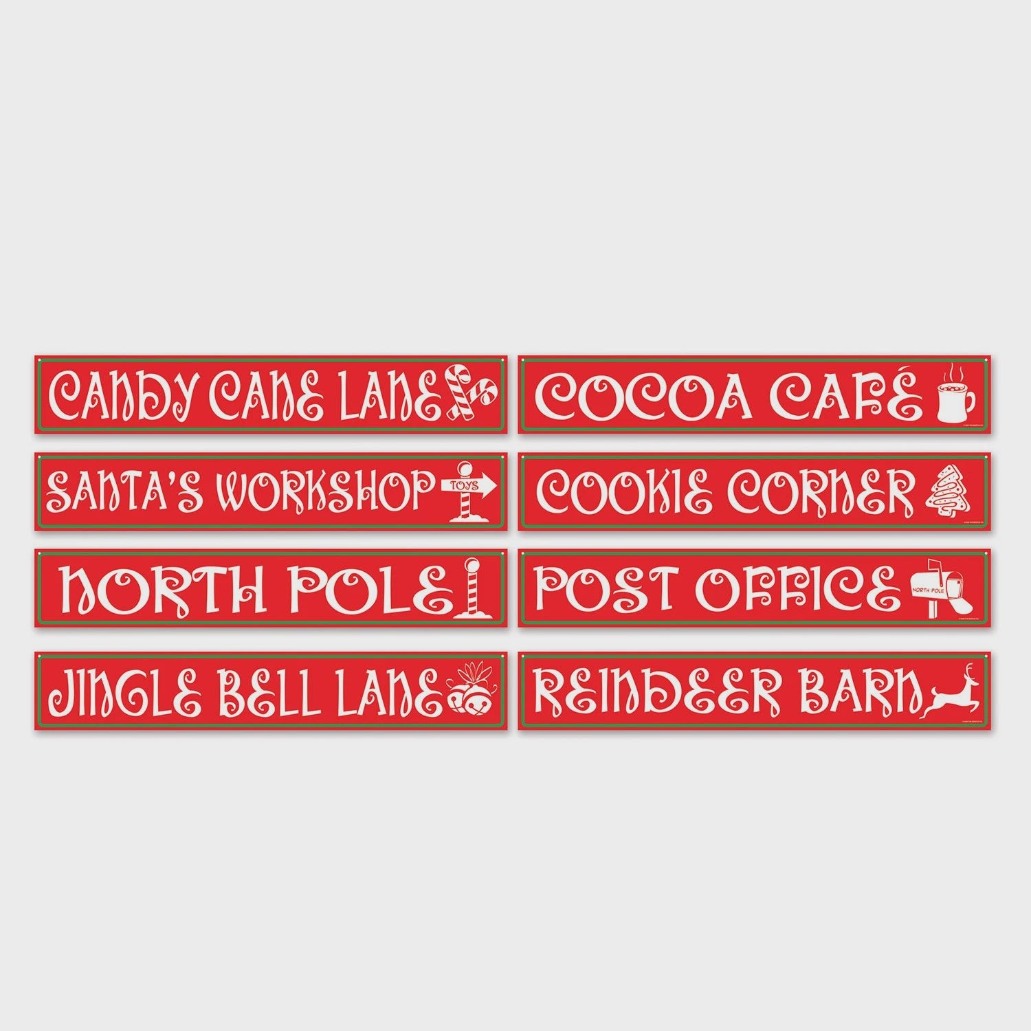 North Pole Christmas Street Sign Cutouts