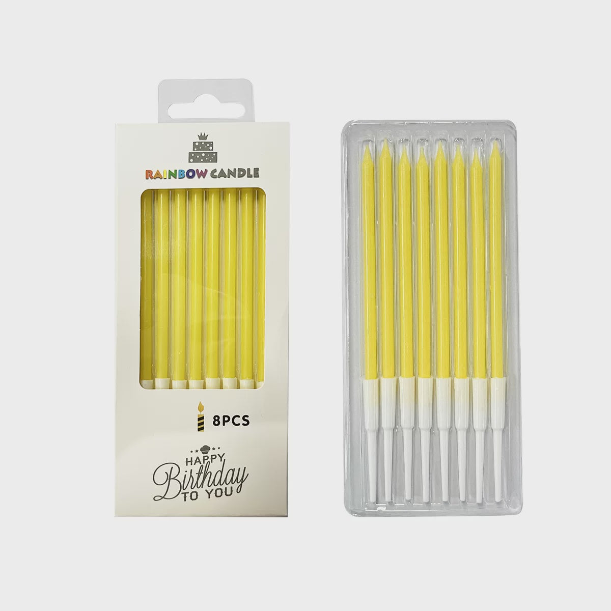 Yellow Candles (Pack of 8)