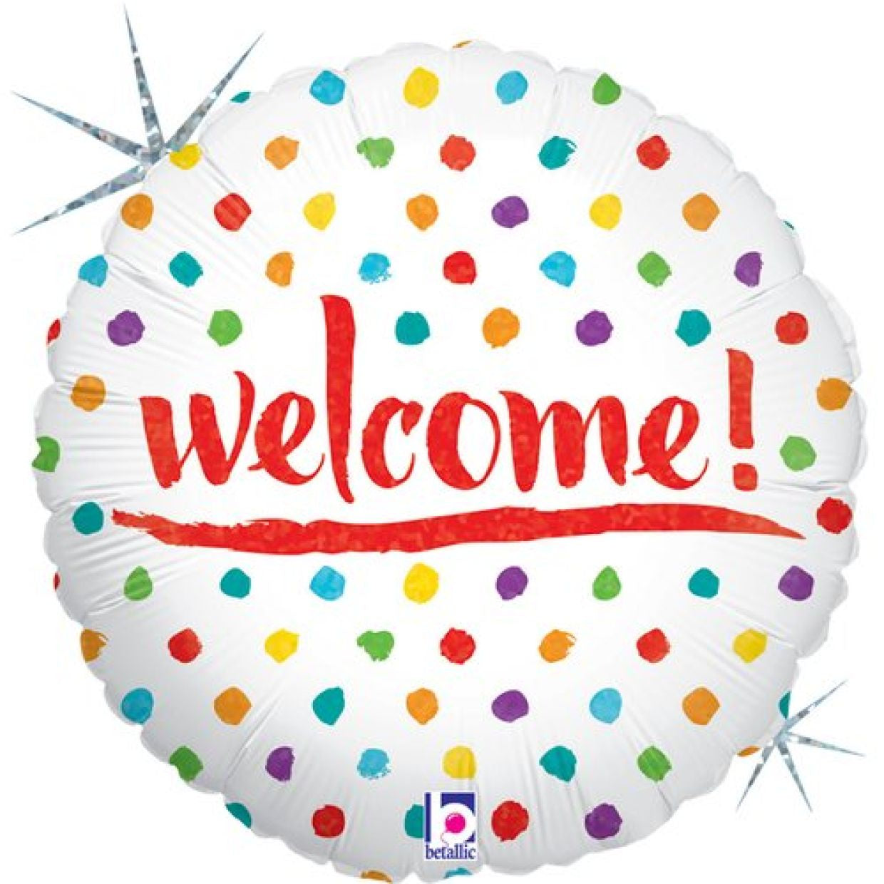 Welcome Dots Holographic Foil Balloon 45cm (18")