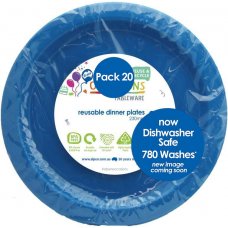 Royal Blue Plastic Dinner Plates Pack of 20