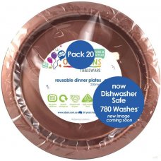 Rose Gold Plastic Dinner Plates Pack of 20