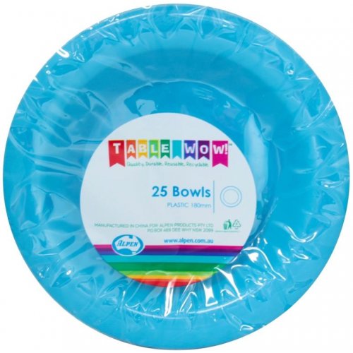 Azure Blue Plastic Bowls