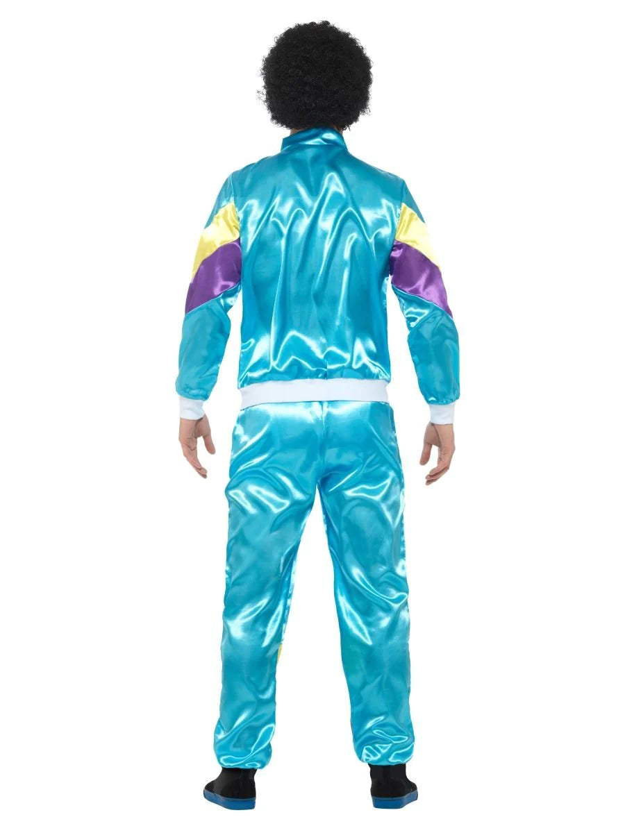 80s Blue Shell Suit Tracksuit Mens Costume