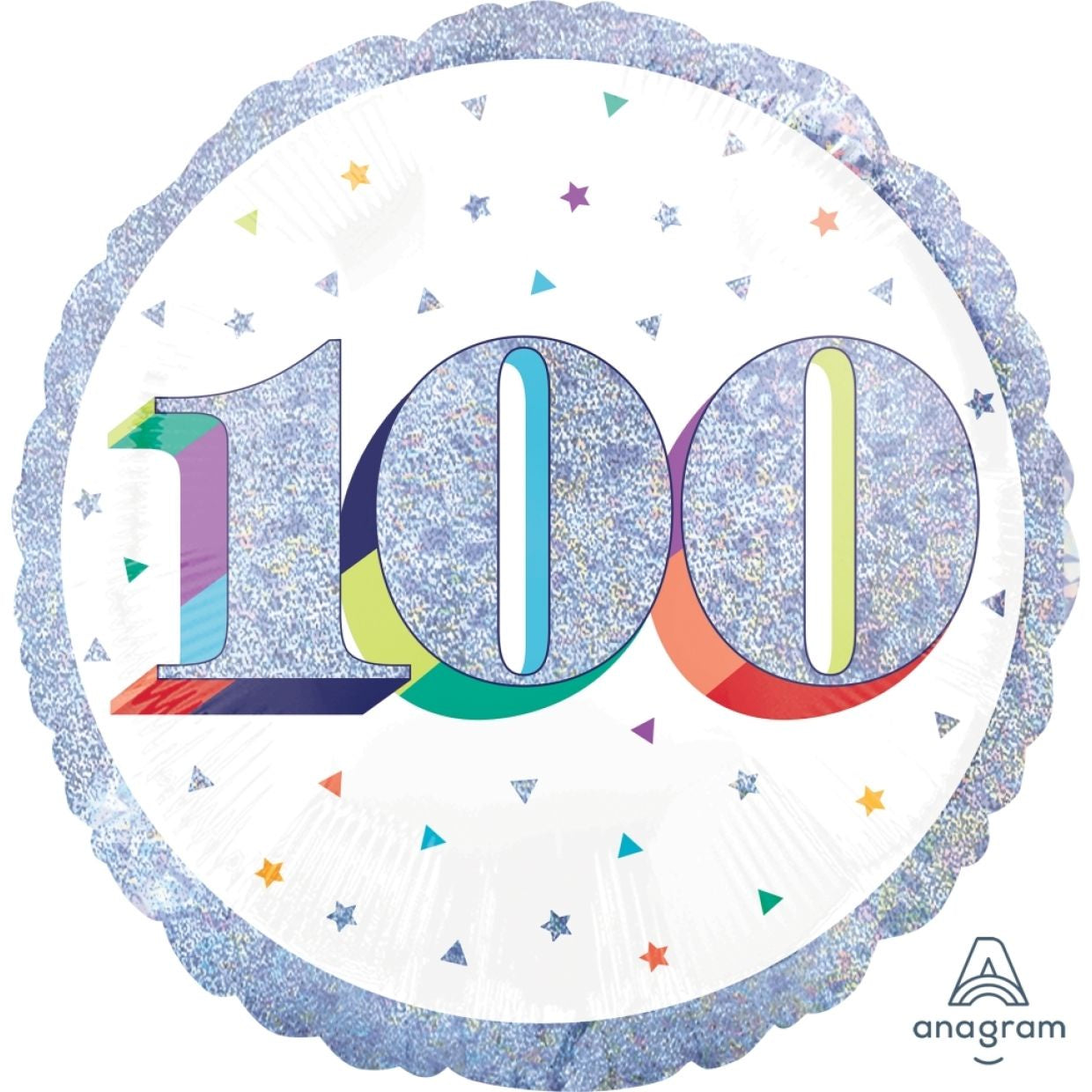 Holographic Here's To Your 100th Birthday Foil Balloon 18"