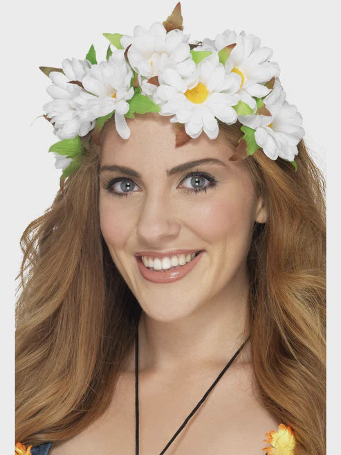 White Daisy Floral Headband