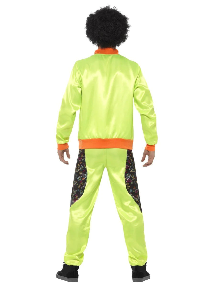 80s Neon Green Retro Shell Suit Mens Costume