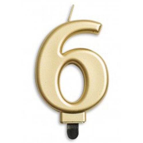 Number 6 Jumbo Gold Candle