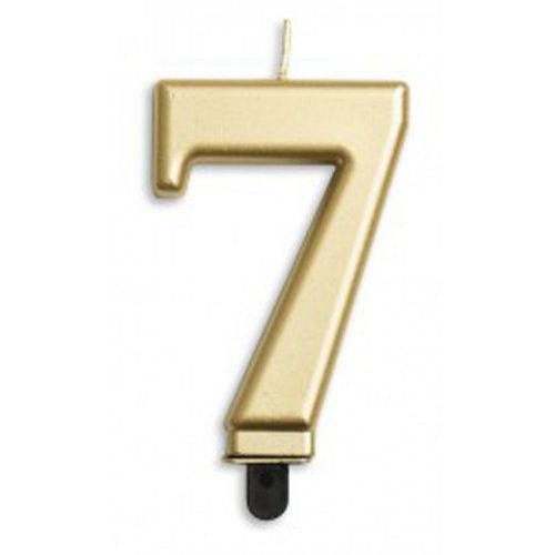 Number 7 Jumbo Gold Candle