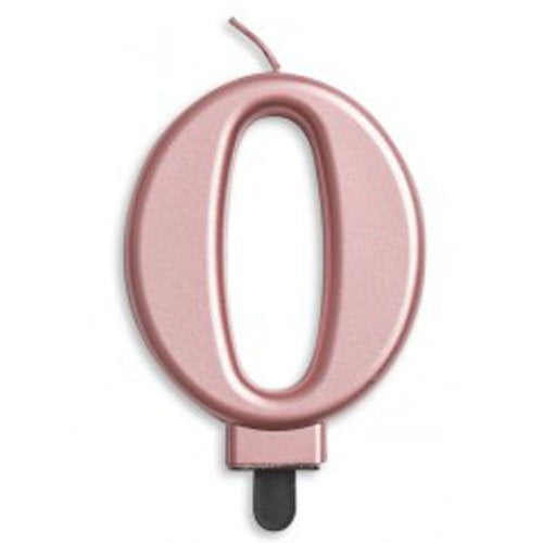 Number 0 Jumbo Rose Gold Candle