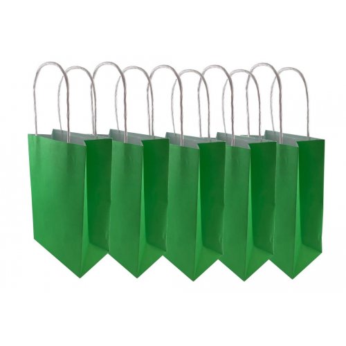 Paper Lime Green Party Bags (Set of 5)