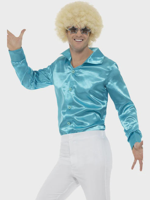 60's Shirt Blue Mens Costume