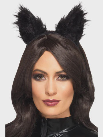 Long Pile Fur Cat Ears Headband