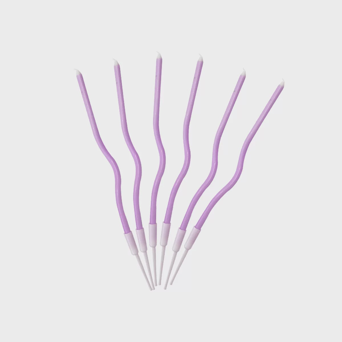 Purple Curved Candles (Pack of 6)