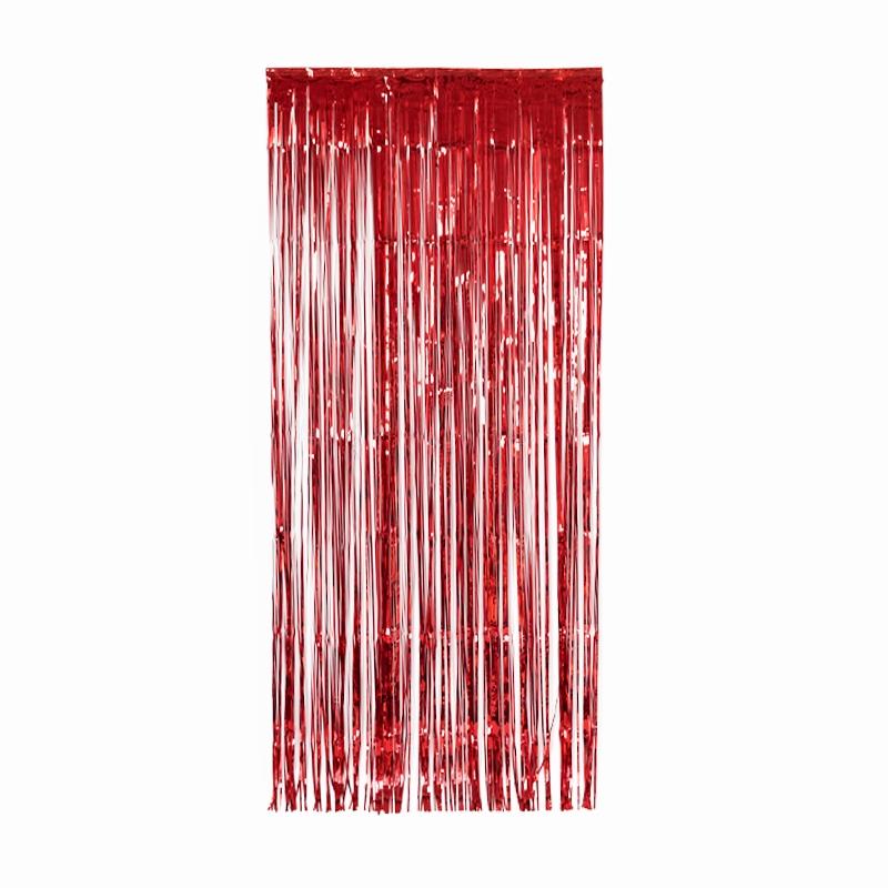 Metallic Curtain Red - 90 x 200cm