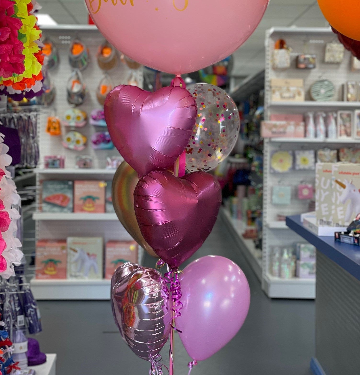 Flamingo Satin Luxe Heart Foil Balloon
