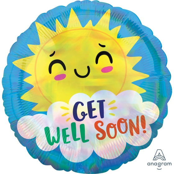 Holographic Iridescent Get Well Soon 45cm (18 Inch) Foil Balloon