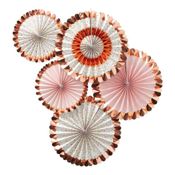 Disty Floral Fan Decorations 5pk