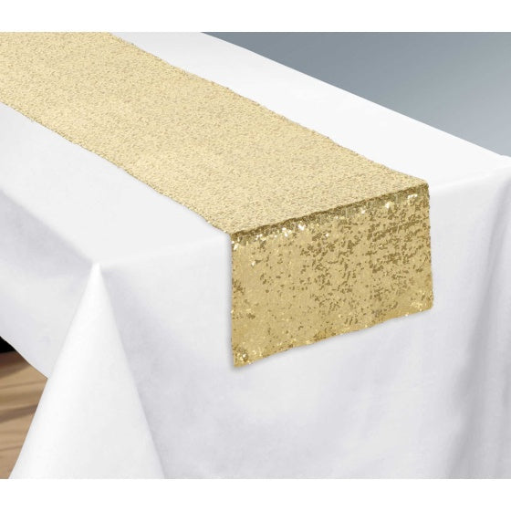 Gold Sequin Table Runner 33cm x 1.82m