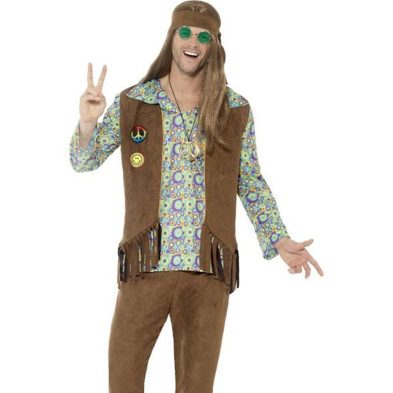 60s Hippie Costume with Trousers, Top & Waistcoat