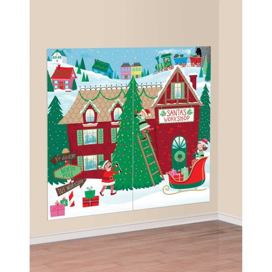 Santa's Workshop Scene Setters Add On Wall Decorations (Pack of 2)