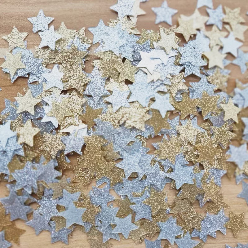 Glitter Gold / Silver Star Confetti 24g