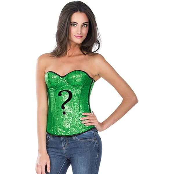 The Riddler Green Sequin Corset Womens Costume