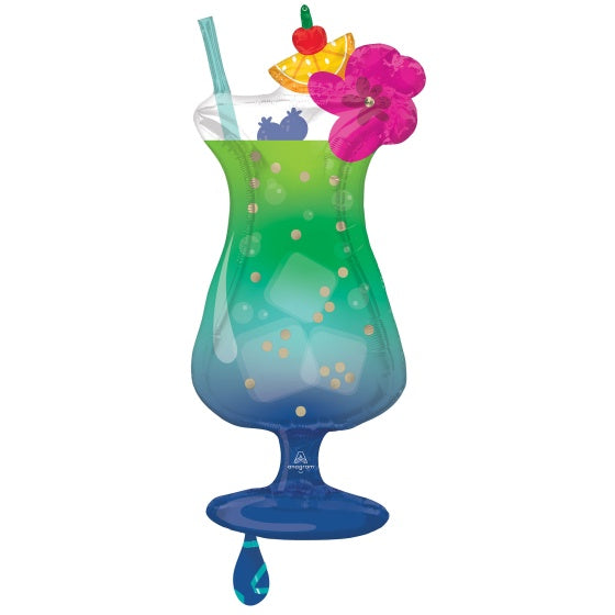 Blue Hawaiian Drink Supershape Foil Balloon