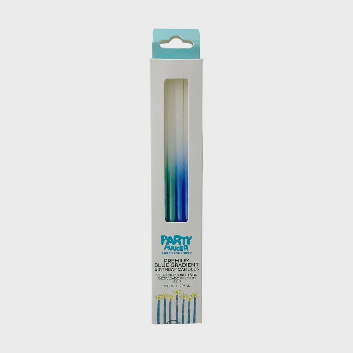 Blue Gradient Candles Pack of 12
