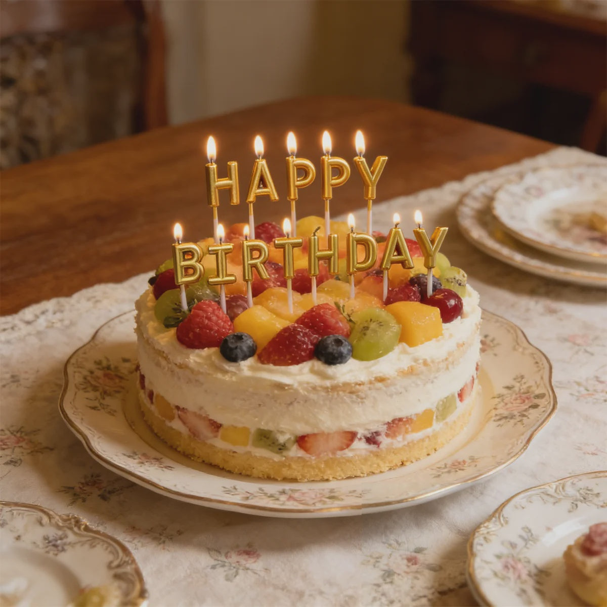 Gold HAPPY BIRTHDAY Candles
