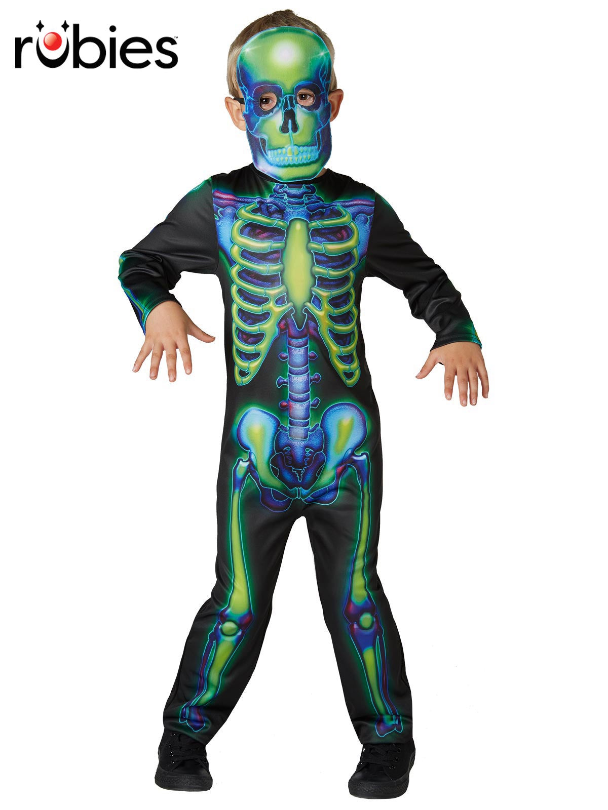 Neon Skeleton Glow In the Dark Kids Costume