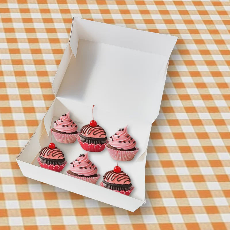 White Cupcake/Cake Box 20x15x6cm (Pack of 2)