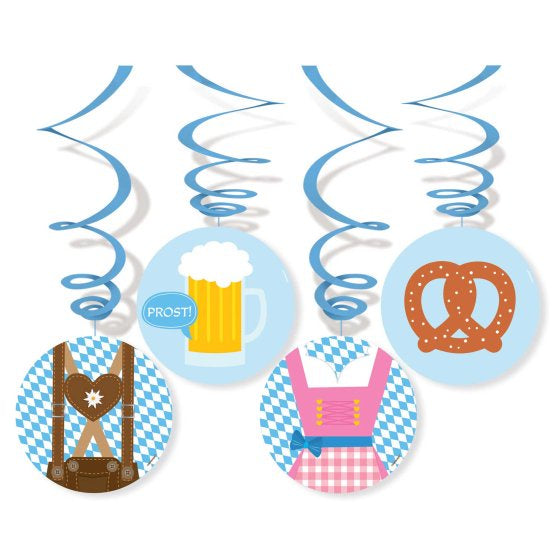 Oktoberfest Hanging Swirl Decorations 4 Pack