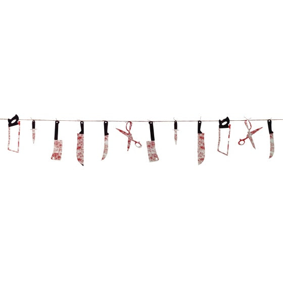 Bloody Weapons Hanging Garland Decoration 19cm x 2.28m