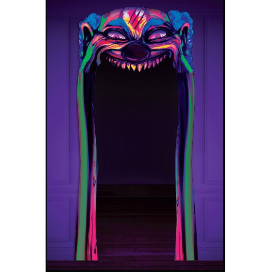 Creepy Carnival Doorway Entry Decoration Black Light Reactive