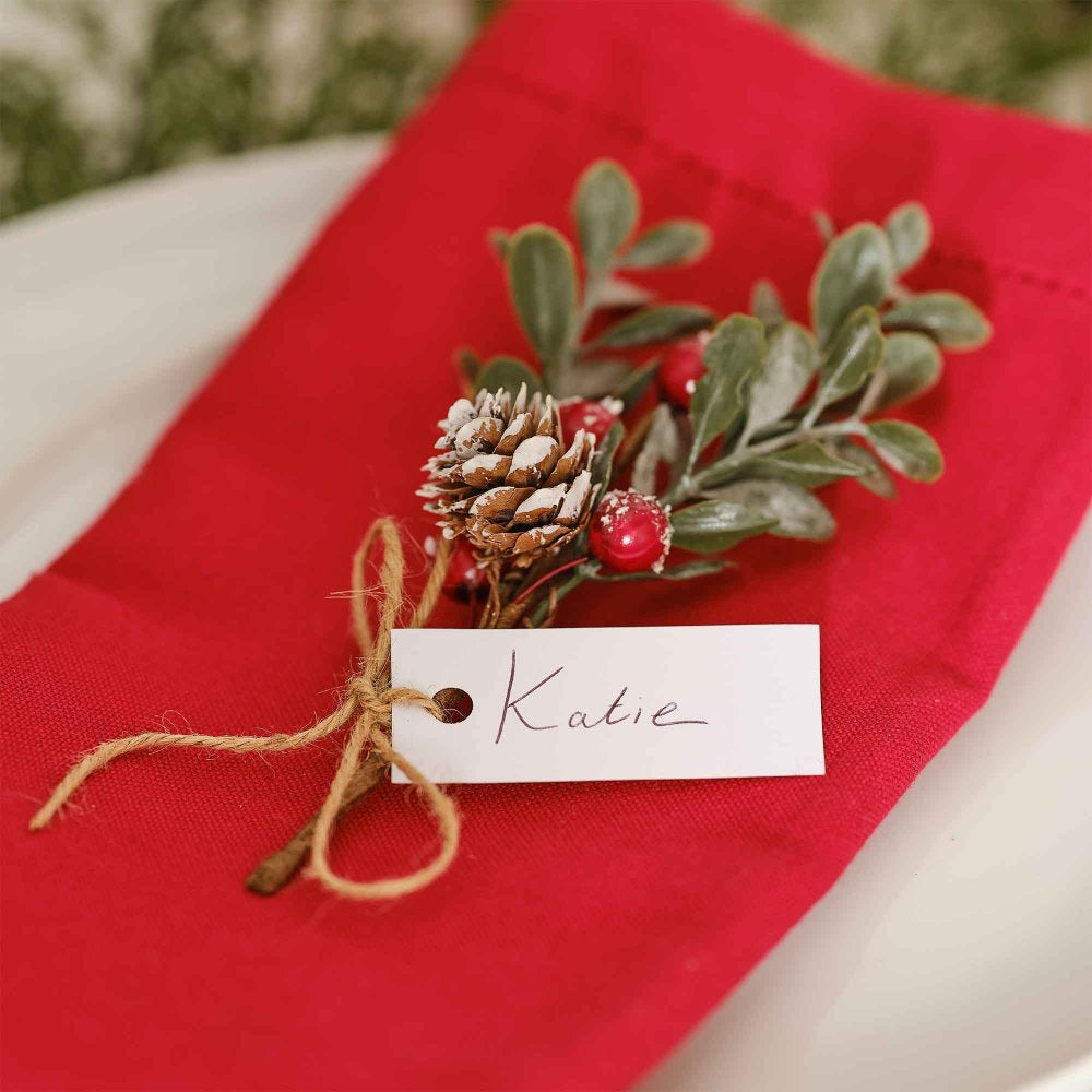 Rustic Red Christmas Placecard Holders (Pack of 6)