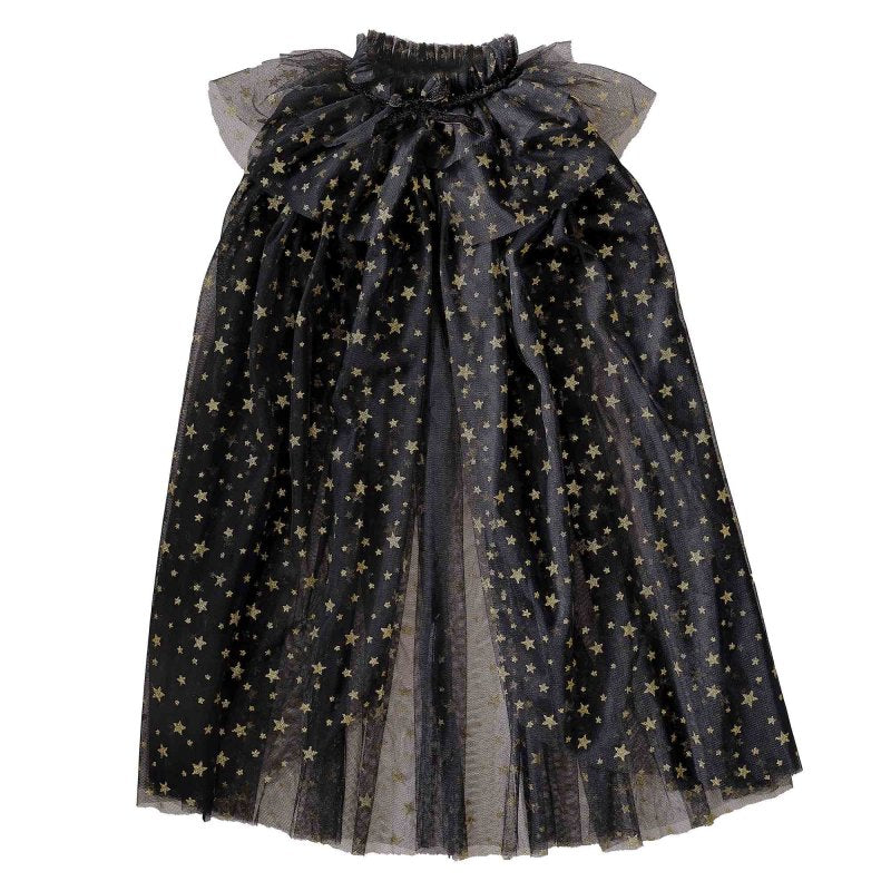 Black and Gold Star Witch Cape Girls Costume