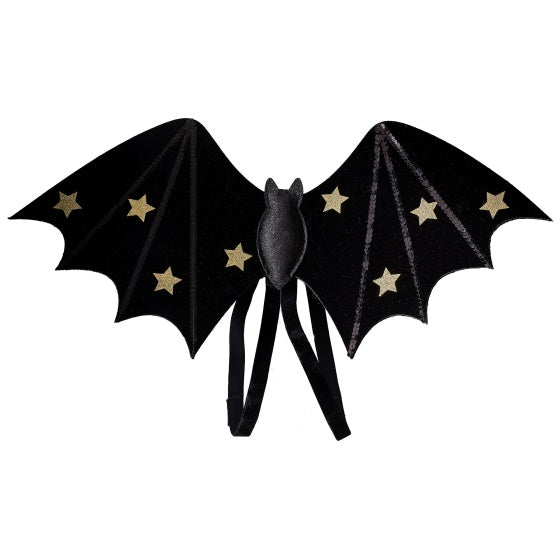 Fancy Dress Black And Gold Bat Wings