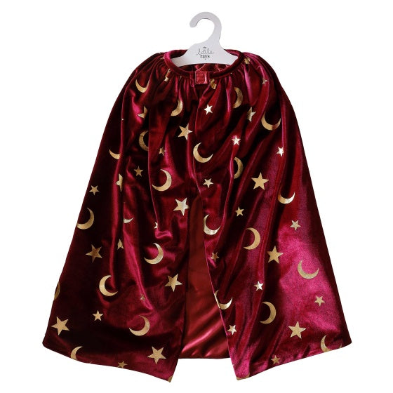 Fancy Dress Burgundy Velvet Magician Kids Costume Cape