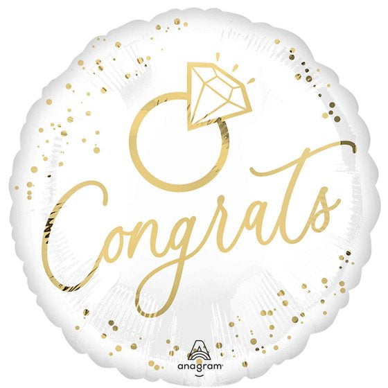 Congrats Gold Ring Foil Balloon 18inch