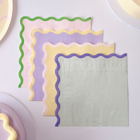 Pastel Wave Pastel Napkins 16 Pack