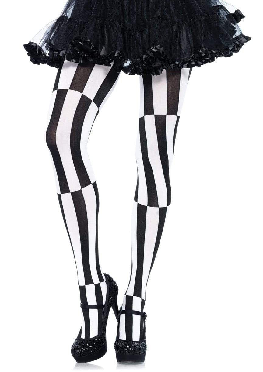 Woven Opaque Striped Optical Illusion Pantyhose