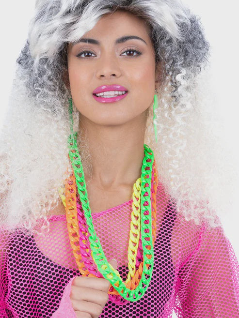 80's Neon Chain Necklaces Pack of 4