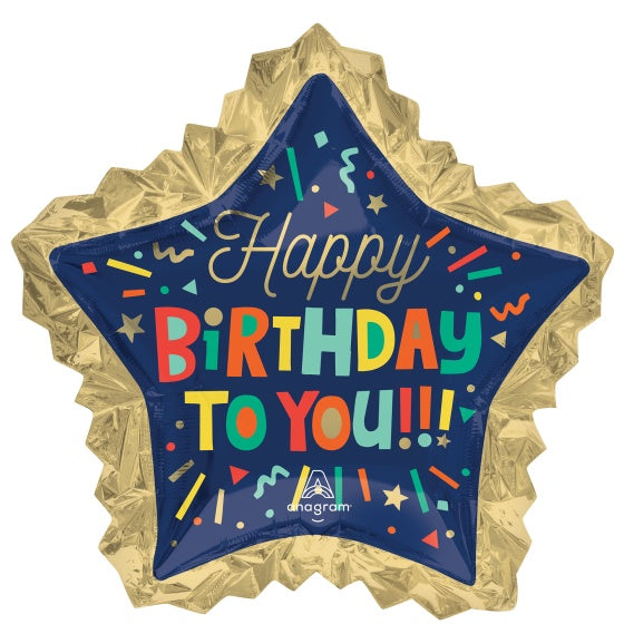 Bright Birthday Star Supershape Foil Balloons